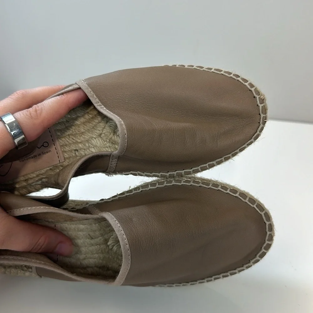 Anthropologie Gaimo Leather Slingback Espadrille Sandals Size 36(5.5)
